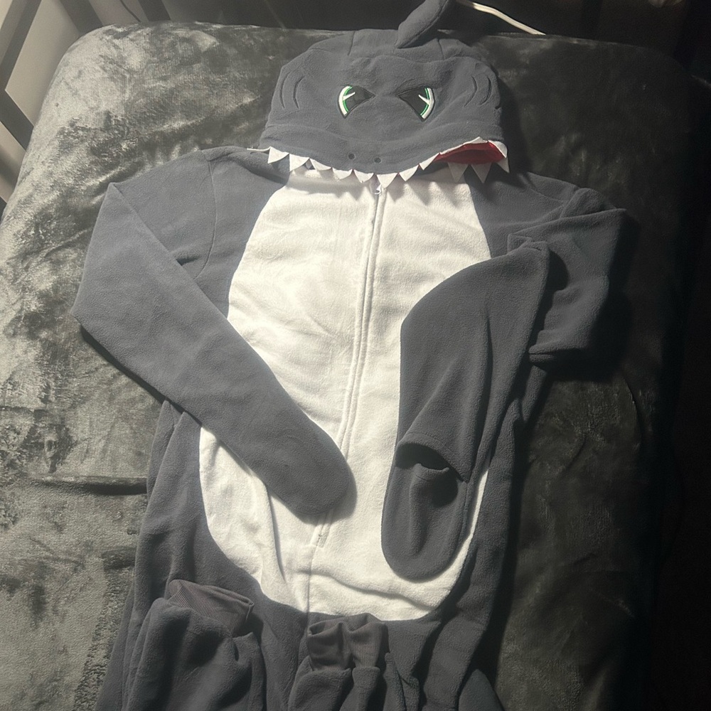Gray and White Shark Onesie